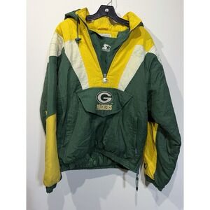 Vintage Green Bay Packers Pullover Mens XL Green Kangaroo Pouch Starter Pro Line